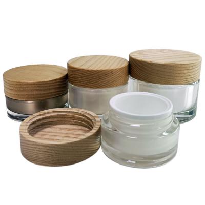 50g cosmetic jar wood lid